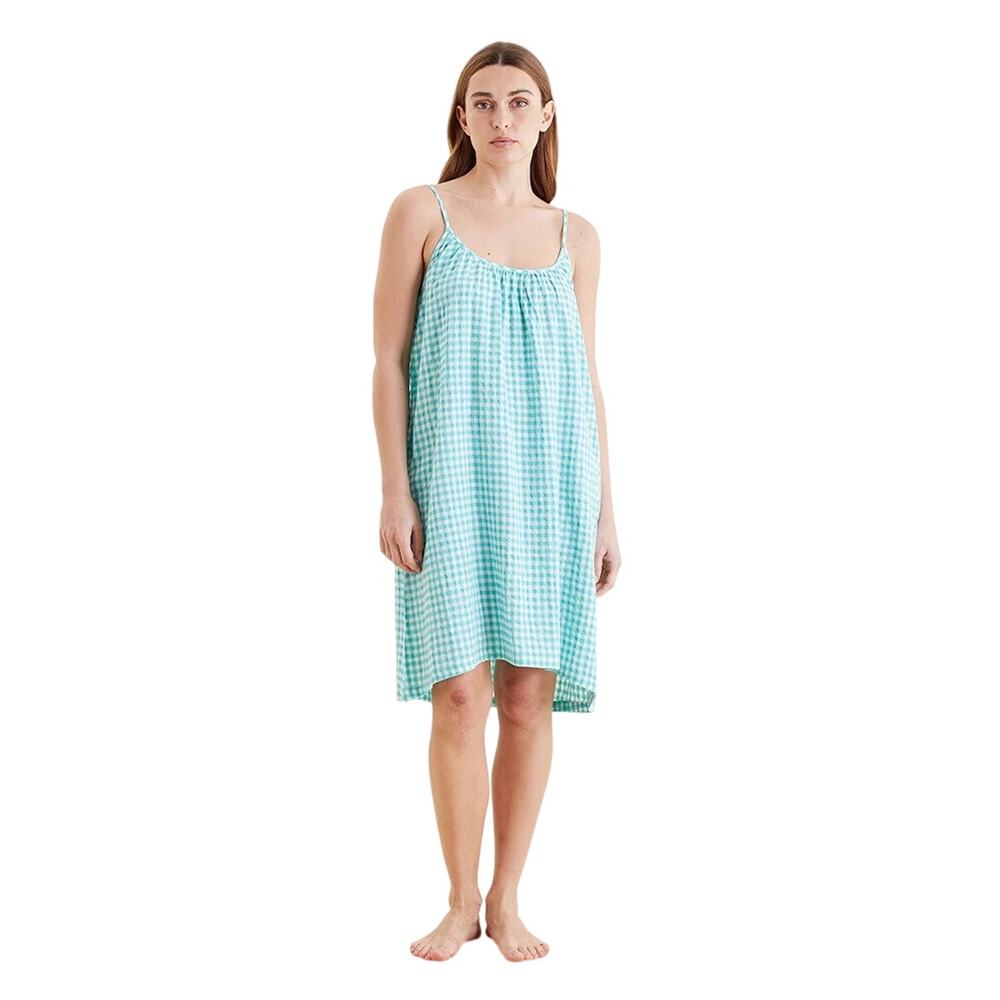 Papinelle Seersucker Strappy Cotton Viscose Nightgown Size L